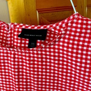 Red and white gingham top extra small